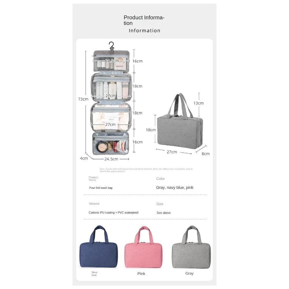 Travel Foldable Toilet Storage Bag Waterproof Hanging Makeup Bags Women Portable Cosmetic Storage Bag Travel Essential Wash Bag