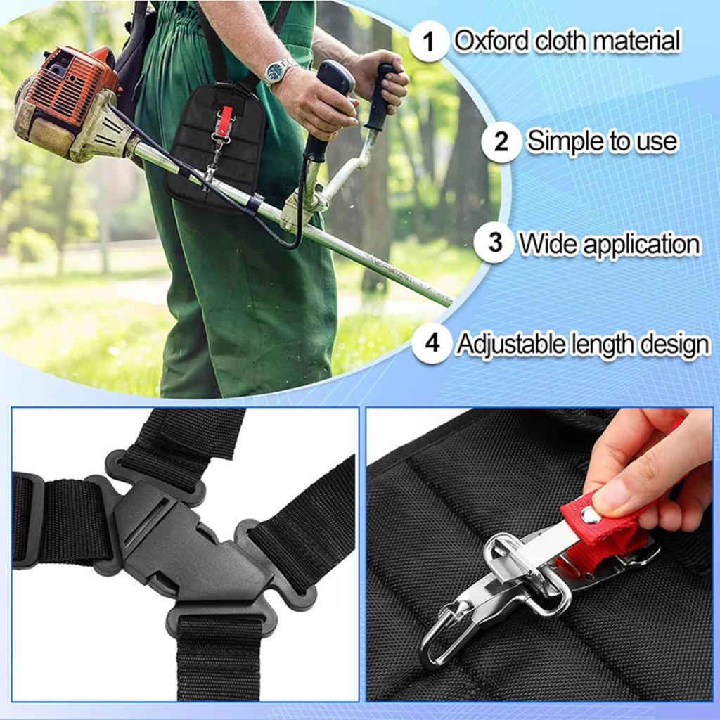 Double Shoulder Strimmer Harness Strap For Lawn Mower Grass Strimmer Brush Cutter Garden Power Pruner Adjustable Nylon Belt