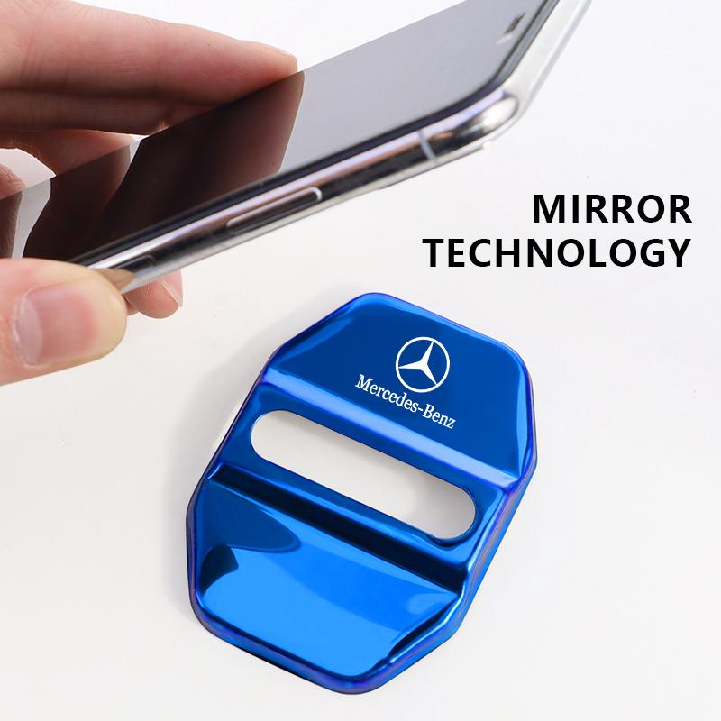 GLC GLB 4Pcs 3D Car Door Lock Cover Accessories For Mercedes Benz AMG W206 W204 W205 W212 W213 W221 W222 W223 W251 W464 W240 W2