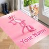 Custom Name The Pink Panther Crystal Velvet Floor Rug Personalized Text Soft Carpet Home Decor