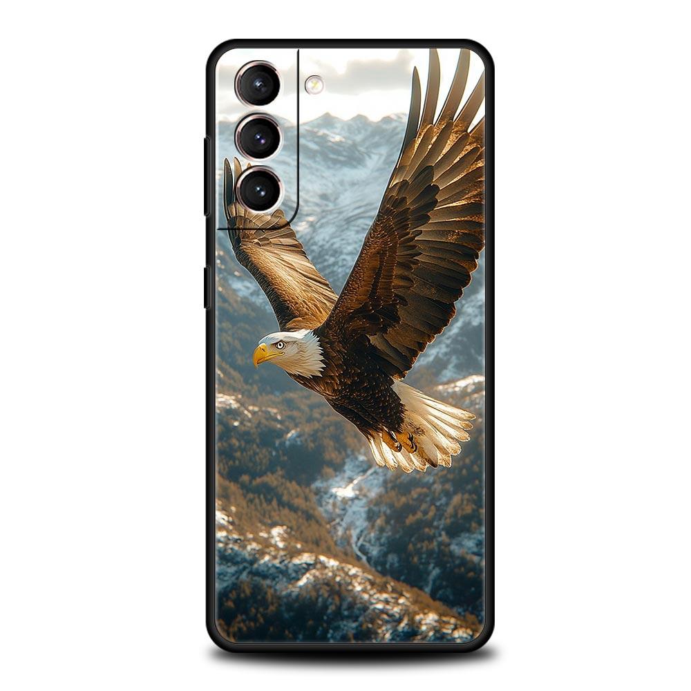 Чехол для телефона Орел Для Samsung Galaxy S26 Ultra S25 Plus S24 FE S23 S22 5G S21 S20 Чехол Черный Мягкий