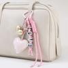 English Letter Braided Rope Car Keyrings PU Love Rope Bag Charm  Kids Gifts