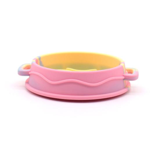 Silicone Pet Slow Feeder Bowl with Dual Handles Suction Cup Anti-Choking Slow Down Eating Food Bowl for Small Medium Large Breed