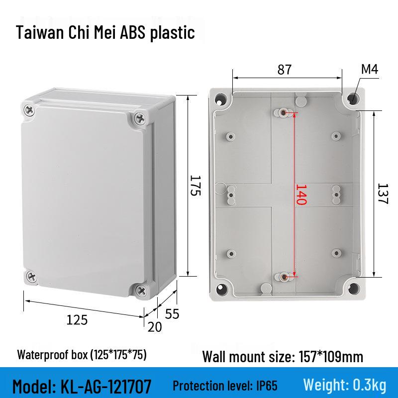 Уличный водонепроницаемый ABS корпус блока питания и розетки для мониторинга с клеммной колодкой и кнопкой