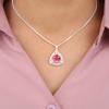 Pink Tourmaline Gemstone 925 Solid Silver Jewelry Zircon Pendant 0.99" For Gift CZP-8-9