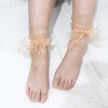 Summer Ultra-Thin Tulle Socks Women Transparent Pearls Long Socks Female Chiffon Lace Up Funny Socks Streetwear