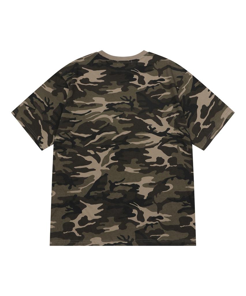 MUCENT Miloti Heart Lettering Logo Camo Short Sleeve T-Shirt Unisex