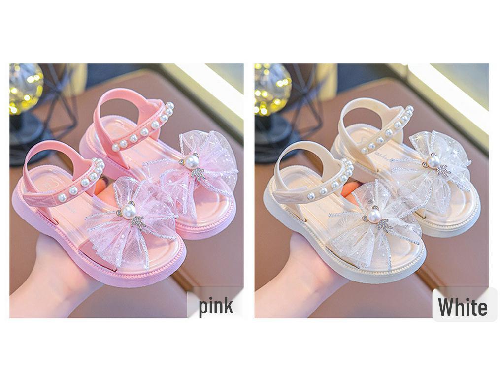 2024 Girls' Velcro Princess Sandals - Soft Sole, Bowknot Design, Available In Small, Medium, Large for Kids