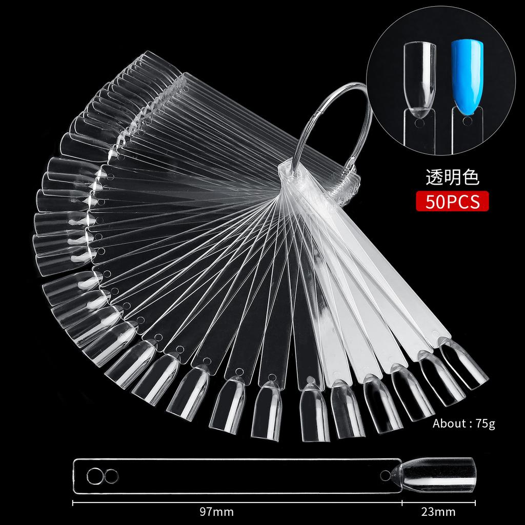 Образцы для нейл-арта, 50 шт., веерная цветовая карта, демонстрационная доска для отработки образцов лака для ногтей, клей для лака