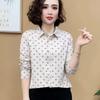 Весенний новый стиль Стиль с рубашкой с небольшим вырезом и облегающим топом Лацкан в горошек Рубашка с длинным рукавом