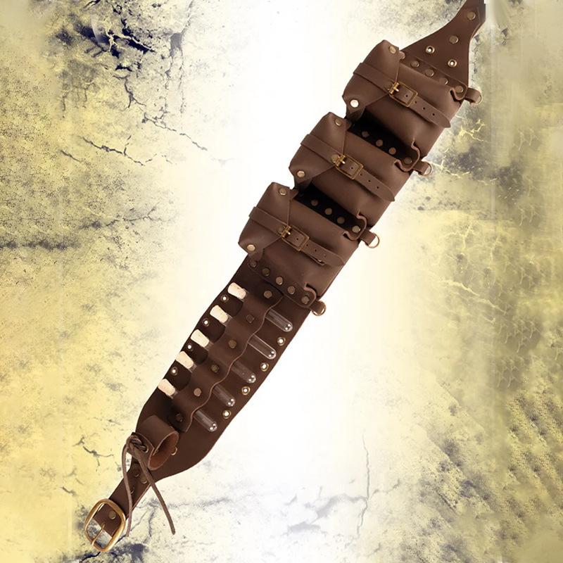 Средневековый Стимпанк Винтажный Кожаный Ремень Косплей Рыцарь Аксессуары для Хэллоуин Костюма Поясная Сумка