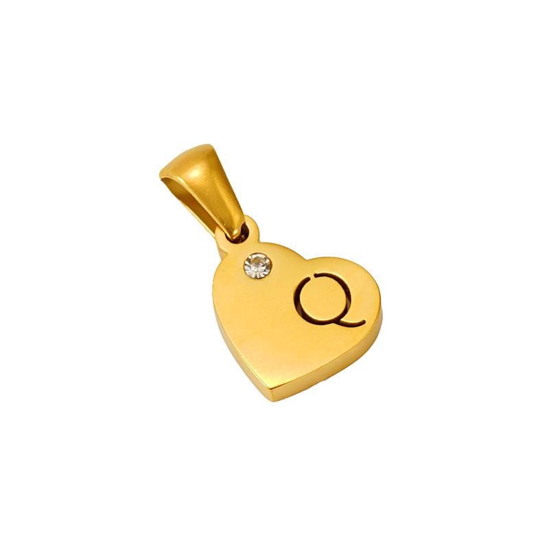 Подвеска «Любовь» из 26 букв: Ожерелье с инициалами в форме сердца из нержавеющей стали для женщин