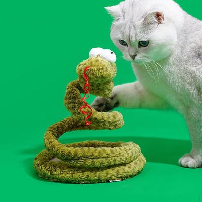Кошка Спиральная Змея Игрушка Питомец Заводные Игрушки Творческое Занятие Хлопанье, Кусание, Котенок