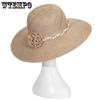 Women's Casual Elegant Summer Sunscreen Hats Solid Color Flower Wide Brim Outdoor Travel Beach Hats