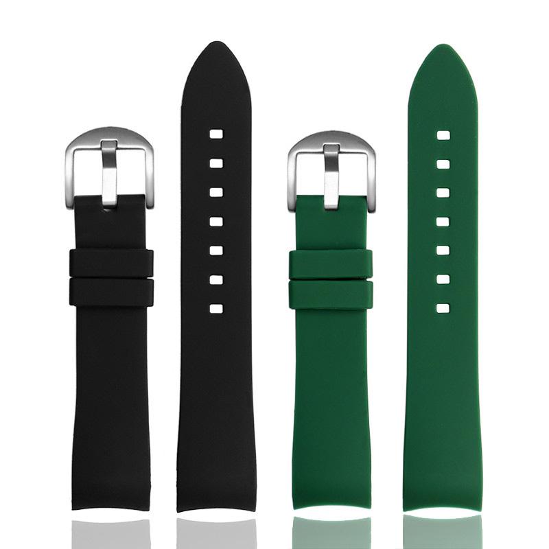 Классический 18 мм 20 мм 22 мм 23 мм 24 мм мягкий силиконовый ремешок универсальный локтевой дуговой резиновый ремешок спортивные водонепроницаемые сменные аксессуары для часов