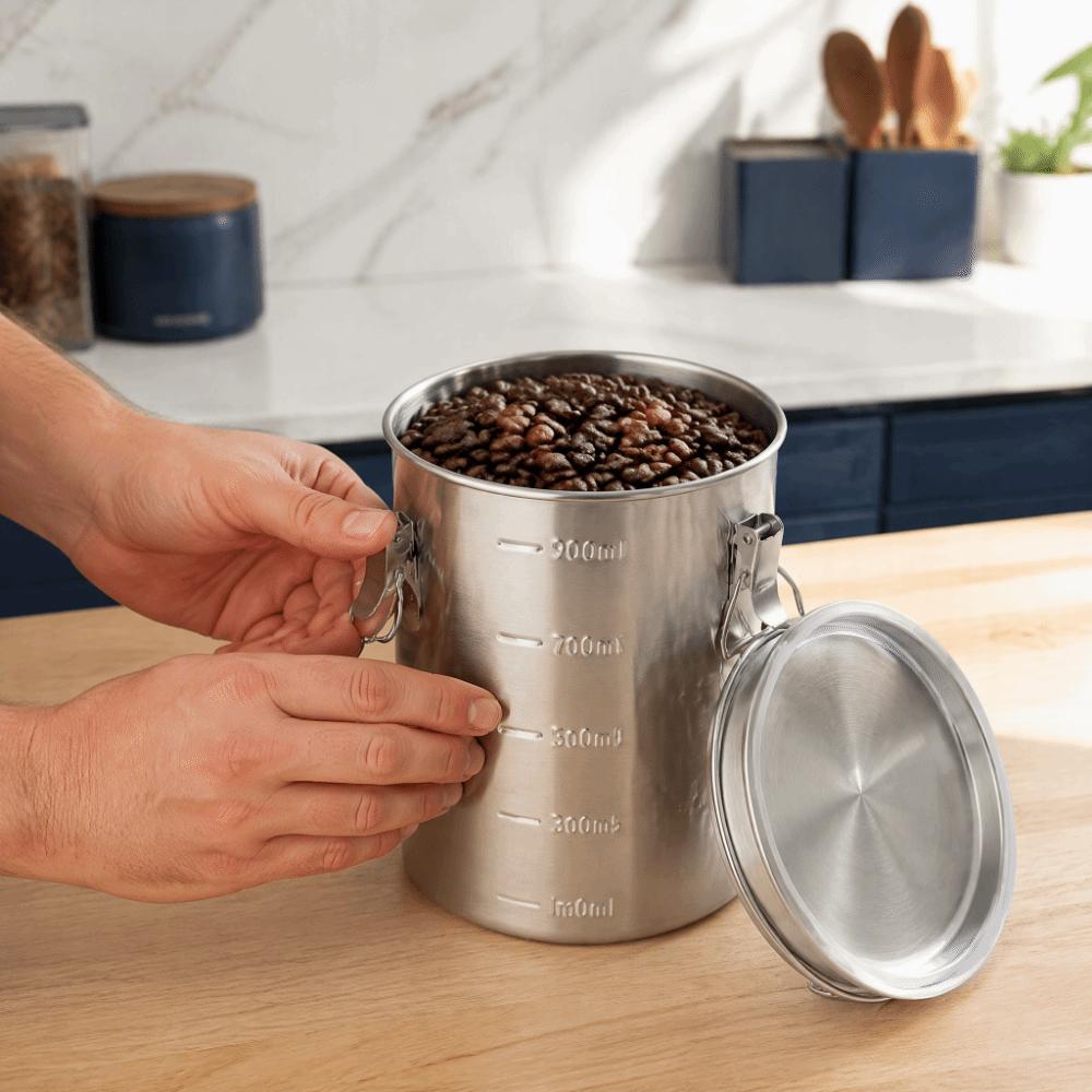 Silver Dog Food Bin 304 Stainless Steel Pet Food Storage Jar  Dog Treat Storage