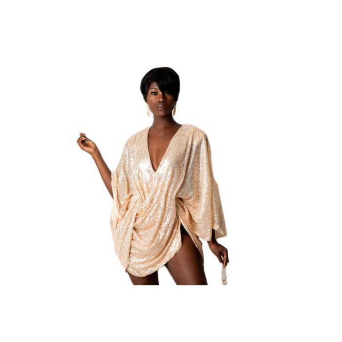 Весна новая европейская, американская, независимая станция женская одежда плиссированное бисер сексуальное модное платье платье