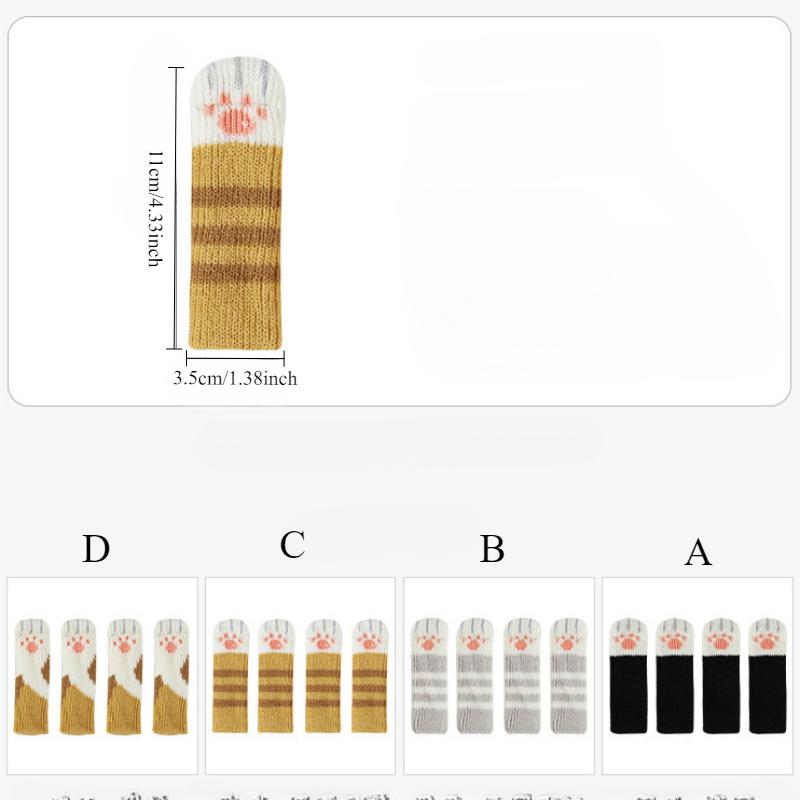 Knitted Cute Chair Leg Cover Thickened Cat Claw Chair Leg Protection Cover Table Leg Silent Table Foot Mat Table and Chair Foot Mat