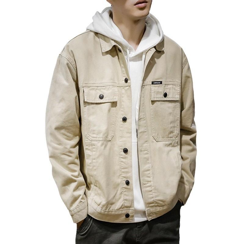 Мужская джинсовая куртка свободного покроя с лацканами, мужская свободная куртка American Flight Tooling большого размера