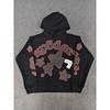 Mens Heavyweight 450g Cotton Hoodie With 3D Puff Print Spider Streetwear Loose Fit Pullover Sweatshirt