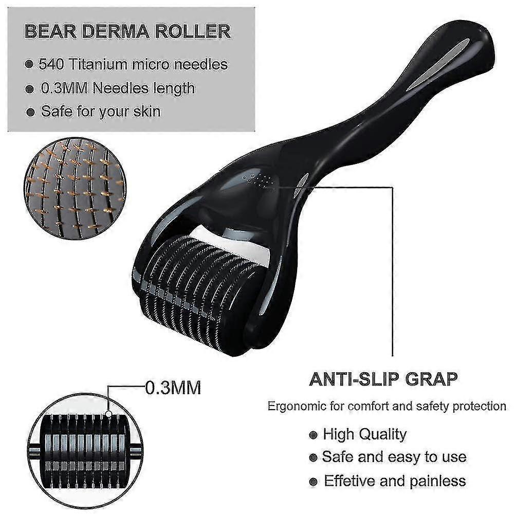 Beard Growth Kit, Beard Derma Roller 0.3mm, Beard Oil For Facial Hair Growth For Men And Dads, Grooming Tool - Eases New And Old Hair Growth