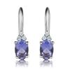 925 Sterling Silver Earrings Nano Gemstone Tanzanite Blue Topa Delicate Clip Earrings For Women Gifts Classic Fine Jewelry