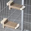 Climbing Steps for Crate Cage Sisal Hemp Covered Pet Scratching Step Cat Perch Furniture Cage Shelf Ladder with Install Screws
