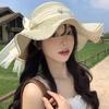 Spring Summer Lace Pearls Straw Hat Big Brim Women's Sun Hat Ins Bow Ribbon Straw Hat Travel