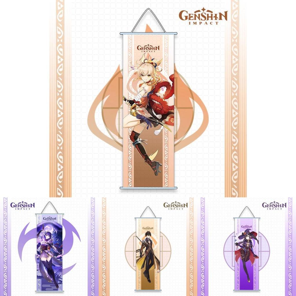 Подвесной плакат с изображением Гань Юй, Ху Тао, Кли и Венти для уникального декора комнаты