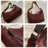 Vintage Inspired Large Capacity Tote Bag for Women Casual Solid Color Matte Leather Shoulder & Crossbody Bag