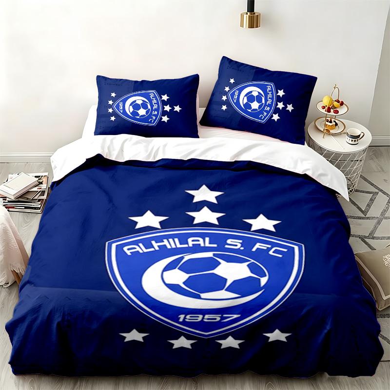 Al Hilal Riyadh 3pc set Perfect for bedroom use Comfortable bedding set includes a duvet cover and two pillowcases Ideal birthday or Christmas gift