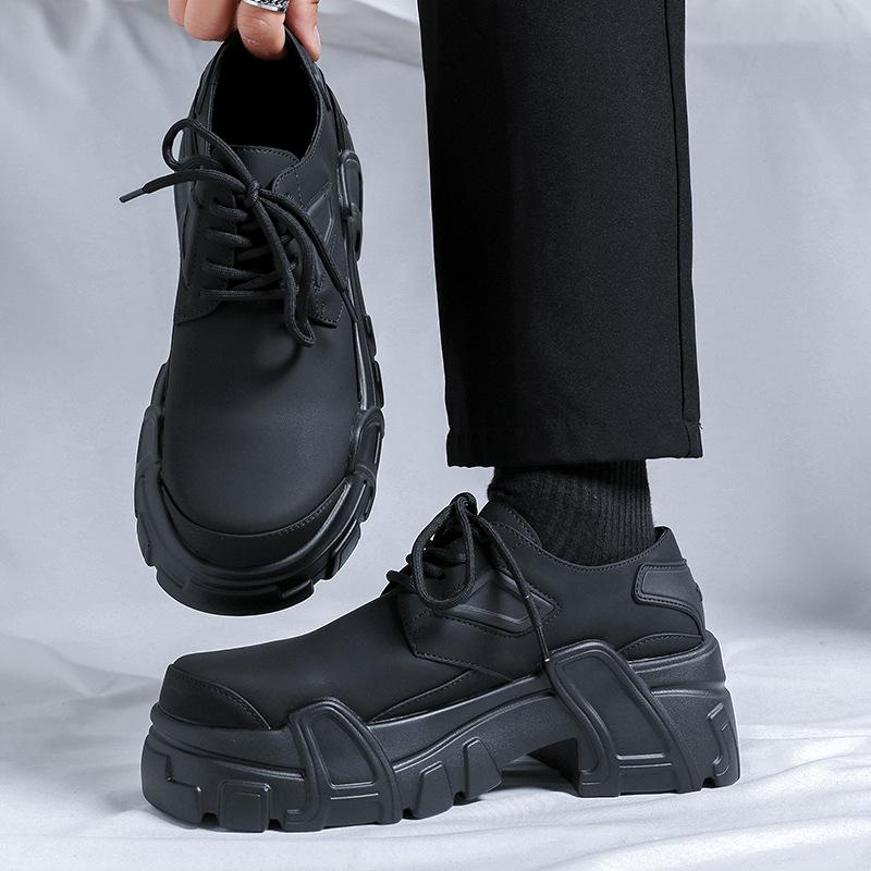 Мужская роскошная мода панк-рок платье туфли на платформе черные трендовые из натуральной кожи дизайнерская обувь кроссовки с характером