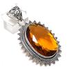 Citrine Gemstone Handmade 925 Sterling Silver Jewelry Pendant 2.17" o1E16