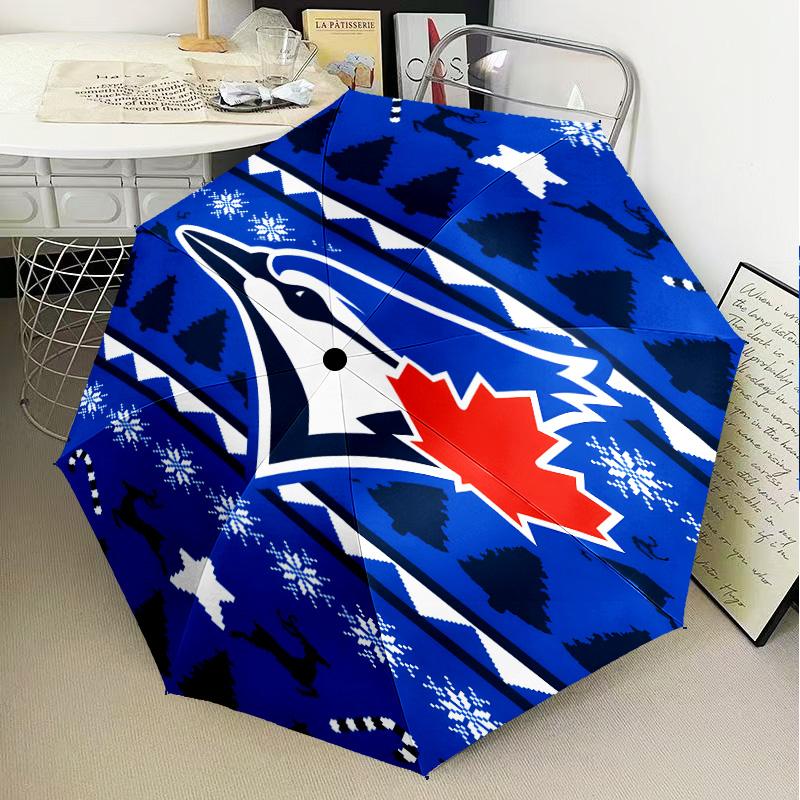 Blue Jays Logo Umbrella Folding umbrella, automatic umbrella 8-Frame for Travel, camping Use Gift for Halloween Christmas