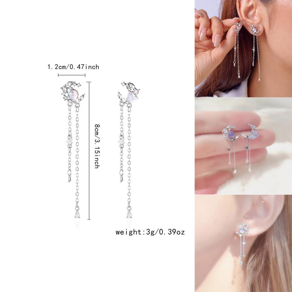 Waterdrop Butterfly Stud Earrings With Alloy And Pearl For Elegant Women