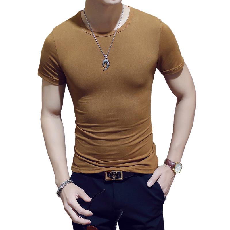 Slim Fit T-Shirt for Men Short Sleeve V Neck T-Shirt Casual Summer Classic Basic Tee Top