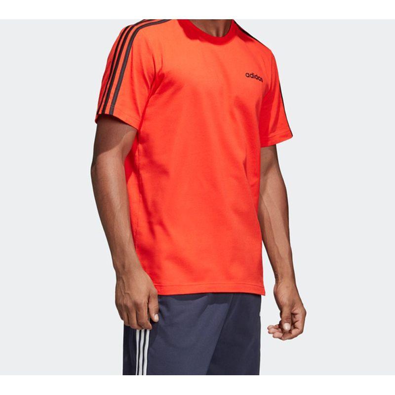 Adidas Classic 3-Stripes Training Sports Round Neck Short Sleeve T-Shirt Men Tops Red DU0444
