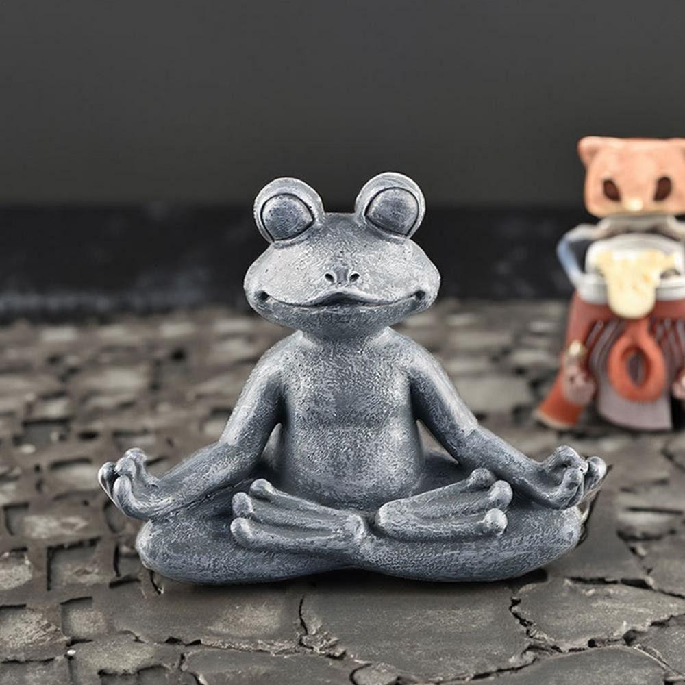 Chinese Style Frog Figurine Resin Craft Resin Yoga Frog Cute Frog Garden Statue  Living Room