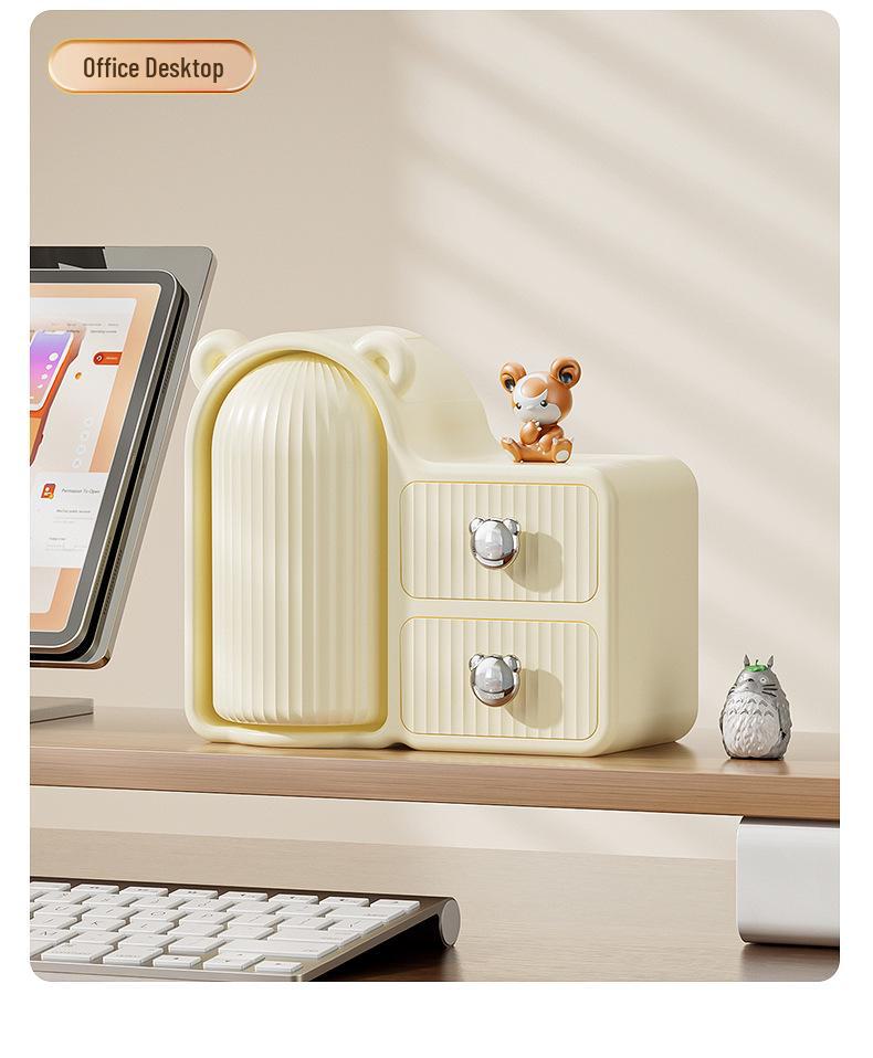 Высококачественный вращающийся органайзер для косметики и средств по уходу за кожей с пыленепроницаемыми ящиками