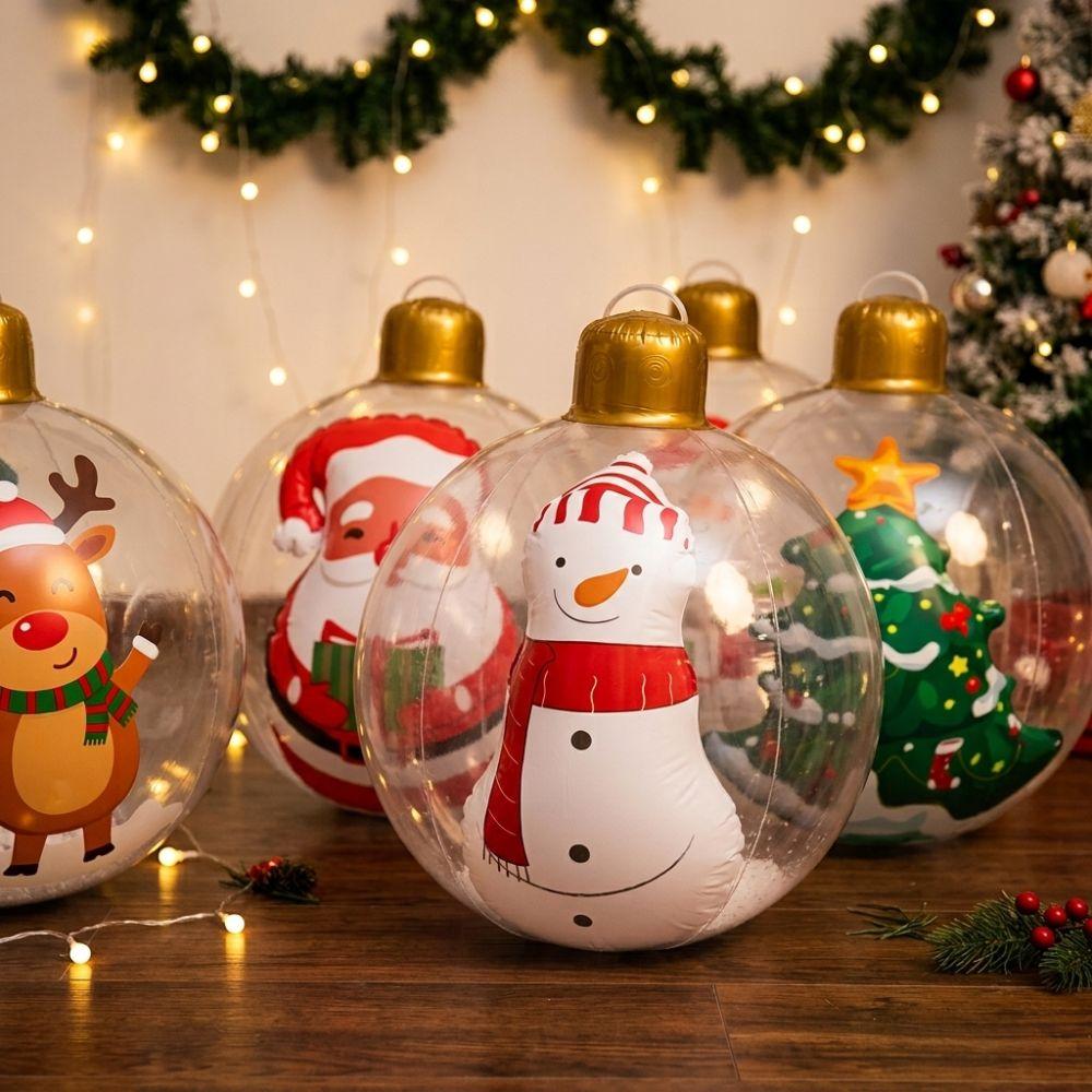 Thick PVC Giant Inflatable Christmas Ball Snowflake Filling Inflatable Xmas Sphere Indoor Outdoor