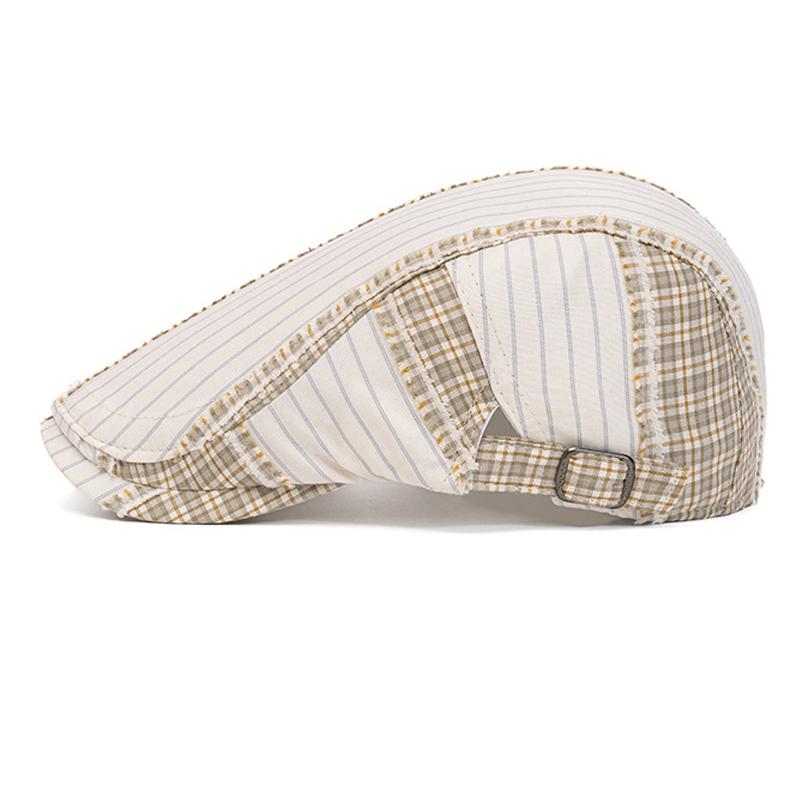 Берет британский ретро цветной блок кепка женская летняя клетчатая кепка газетчика