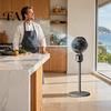 Dorm Room Fan Mini Floor Fan, Portable USB Air Circulation for Home Office, 3 Natural Breeze Speed Quiet Stand with 5m Airflow, Wide Angle Oscillating