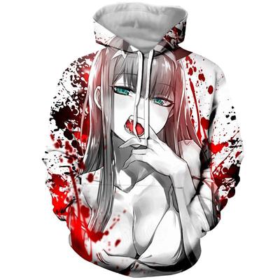 2024 весенне-осенние повседневные толстовки ZERO TWO Anime Darling in the FranXX толстовка с капюшоном с 3D принтом Harajuku модный пуловер
