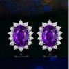 New 925 Silver Stud Earrings AAA Zircon High Quality For Women's Wedding Fine Jewelry Accessories Party Gift