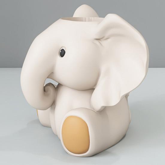Elephant Pen Holder Fading-resistant Resin Desk Organizer Multifunctional Office Decor Perfect Desk