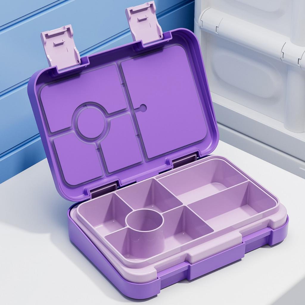 Interlayer Microwave Oven Bento Box Divided Leakproof Storage Box Single-layer Food Container