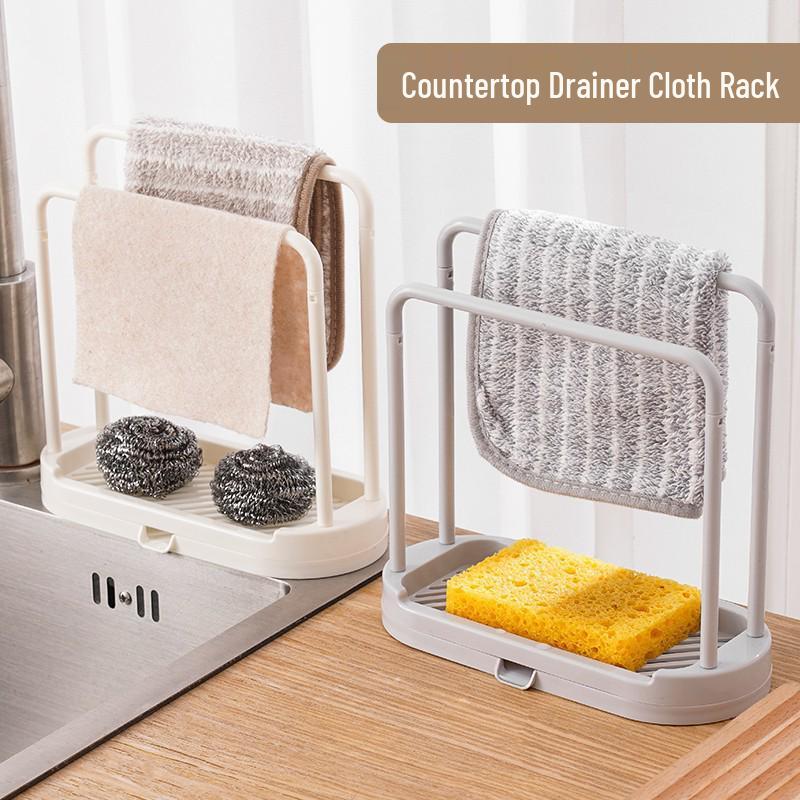 Multipurpose Kitchen Sink Storage Rack for Dishcloths, Sponges, Towels, and Soap