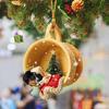 3D чашки украшения для собак в рождественском стиле очаровательны с подвесной веревкой акриловые праздничные украшения для дома и автомобиля