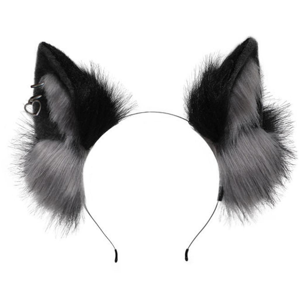 Handmade Wolf Ear Headband Kitten Girls Cosplay Accessories Beast Ears Fursuit Masquerade Halloween Cosplay Party