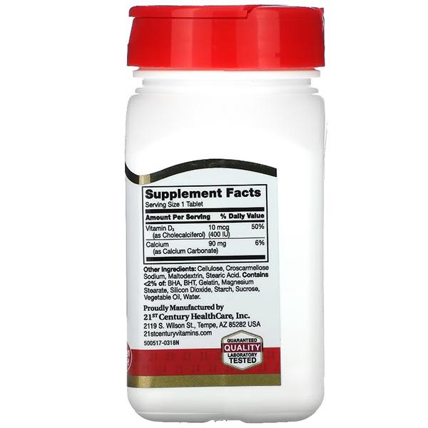 Витамин Д3, Vitamin D3 400, 21st Century 100таб (36440084)